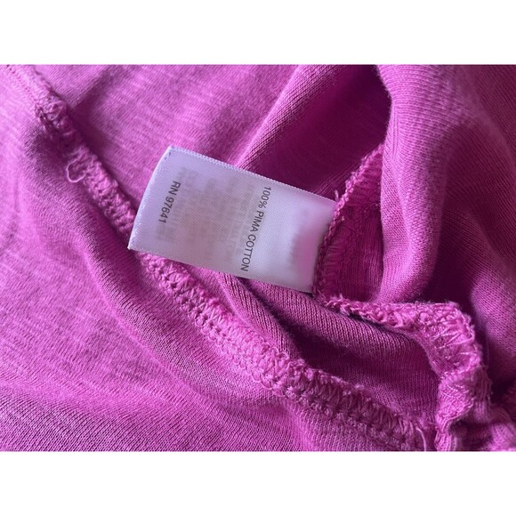 J. Jill Womens XS 100% Pima Cotton Dipped-Hem Tunic Pink Short Sleeve Top Casual - Picture 6 of 6